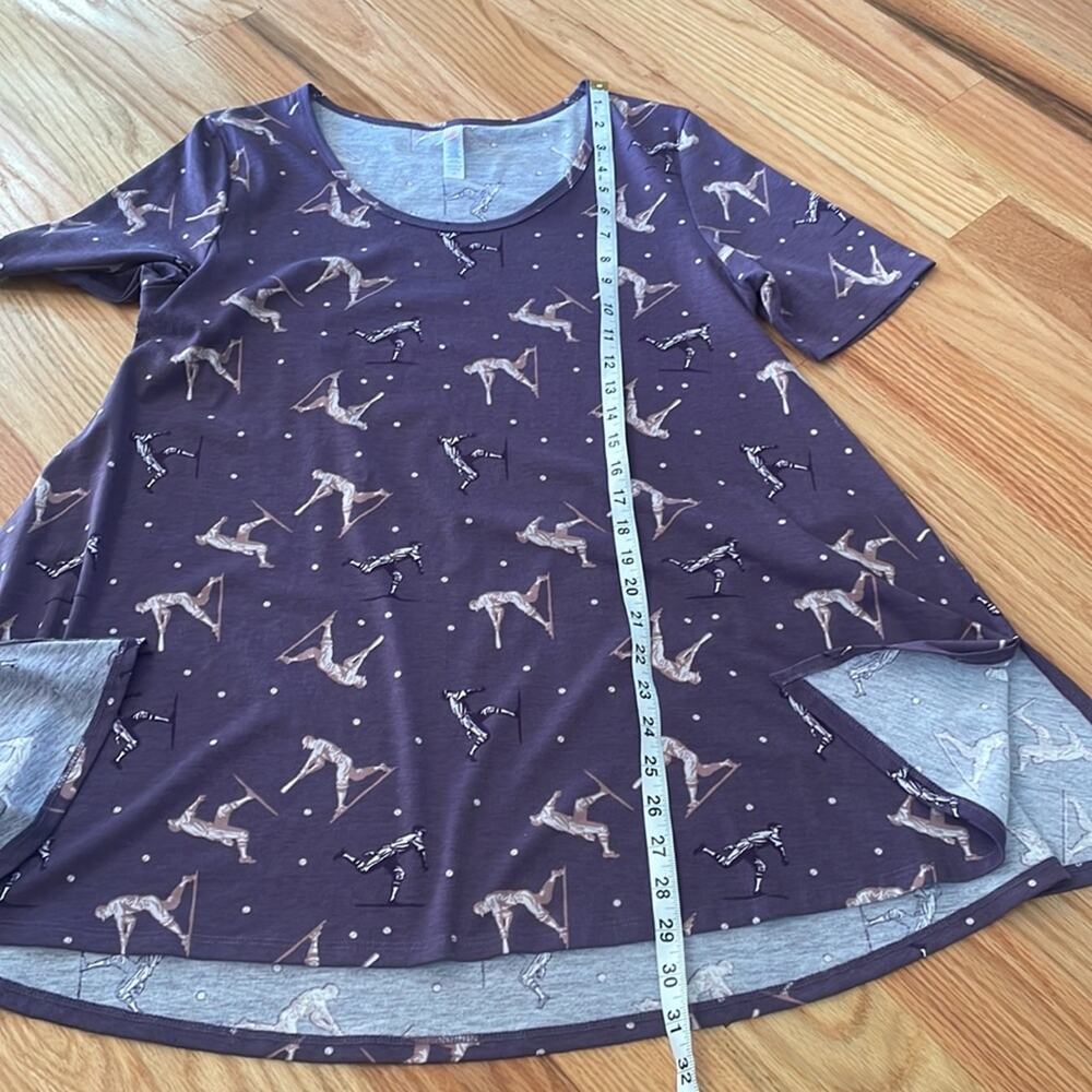 LuLaRoe Perfect T Purple Baseball Print - Size Medium - Picture 3 of 7